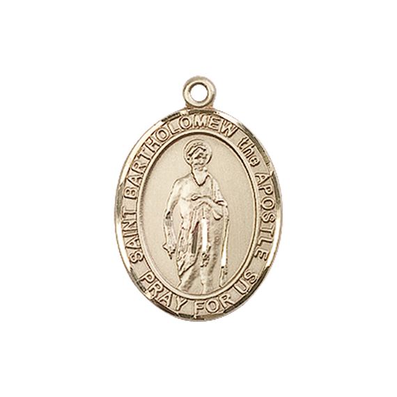 14KT GOLD ST BARTHOLOMEW THE APOSTLE MEDAL - 3/4" x 1/2"