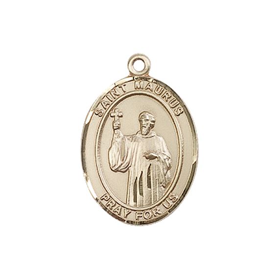 14KT GOLD ST MAURUS MEDAL - 3/4" x 1/2"