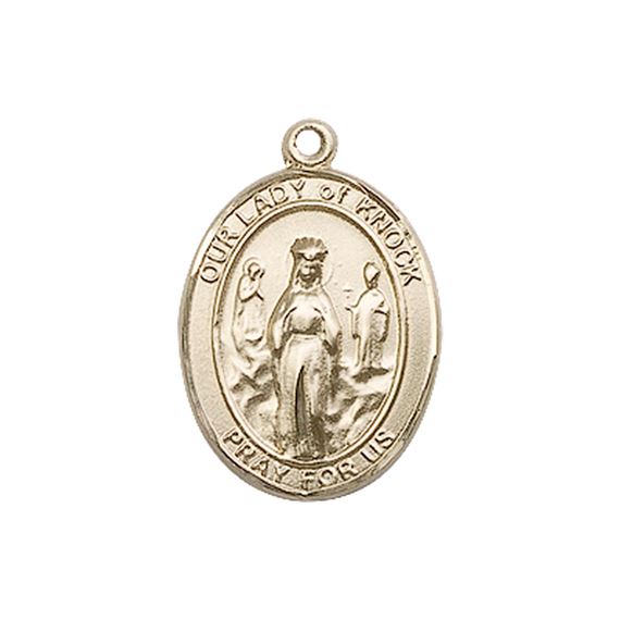 14KT GOLD OUR LADY OF KNOCK MEDAL - 3/4" x 1/2"