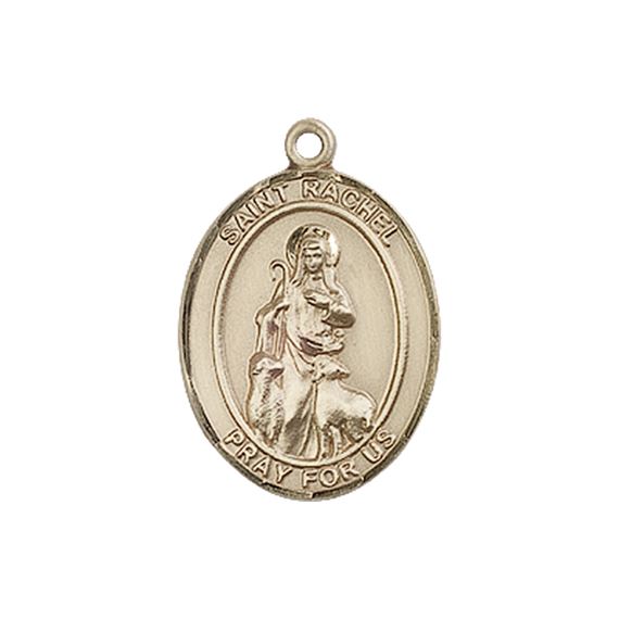 14KT GOLD ST RACHEL MEDAL - 3/4" x 1/2"