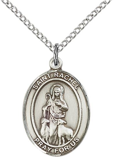STERLING SILVER ST RACHEL PENDANT WITH CHAIN - 3/4" x 1/2"