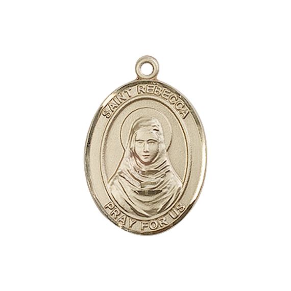 14KT GOLD ST REBECCA MEDAL - 3/4" x 1/2"