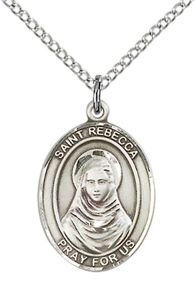 STERLING SILVER ST REBECCA PENDANT WITH CHAIN - 3/4" x 1/2"