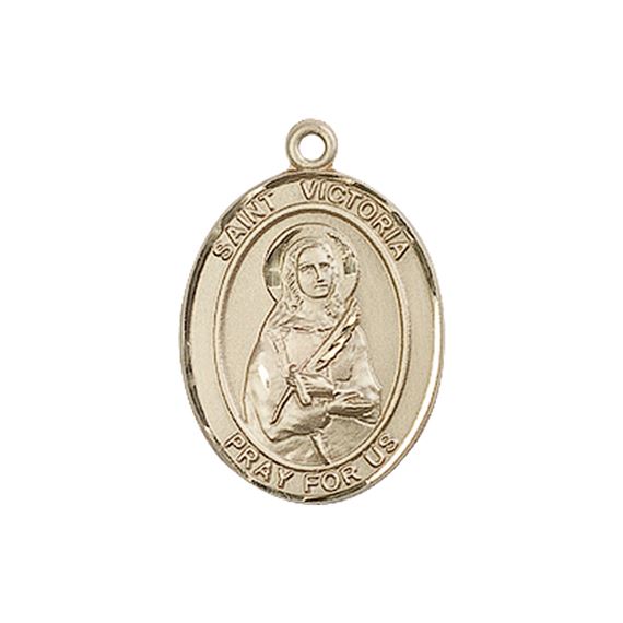 14KT GOLD ST VICTORIA MEDAL - 3/4" x 1/2"
