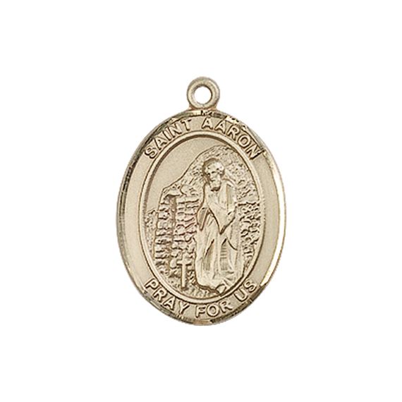 14KT GOLD ST AARON MEDAL - 3/4" x 1/2"