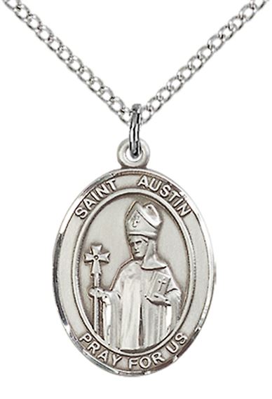 STERLING SILVER ST AUSTIN PENDANT WITH CHAIN - 3/4" x 1/2"