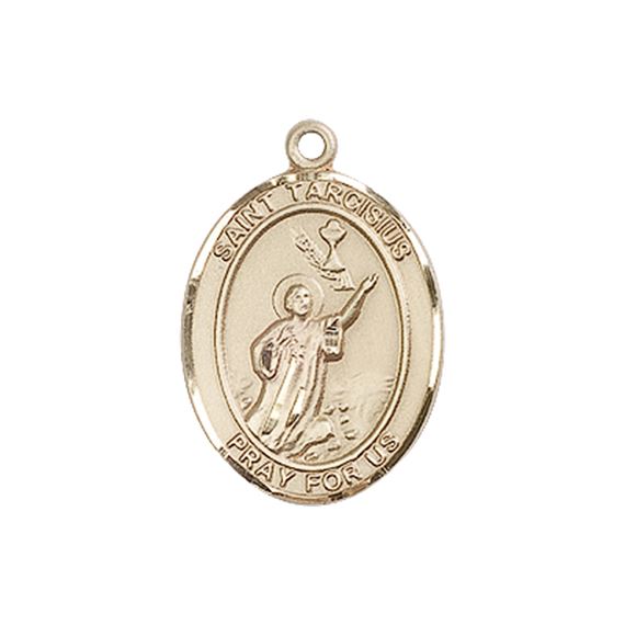 14KT GOLD ST TARCISIUS MEDAL - 3/4" x 1/2"