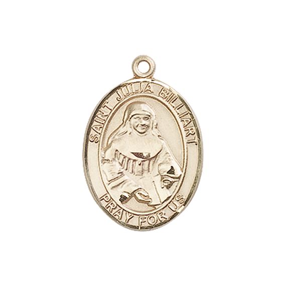 14KT GOLD ST JULIA BILLIART MEDAL - 3/4" x 1/2"