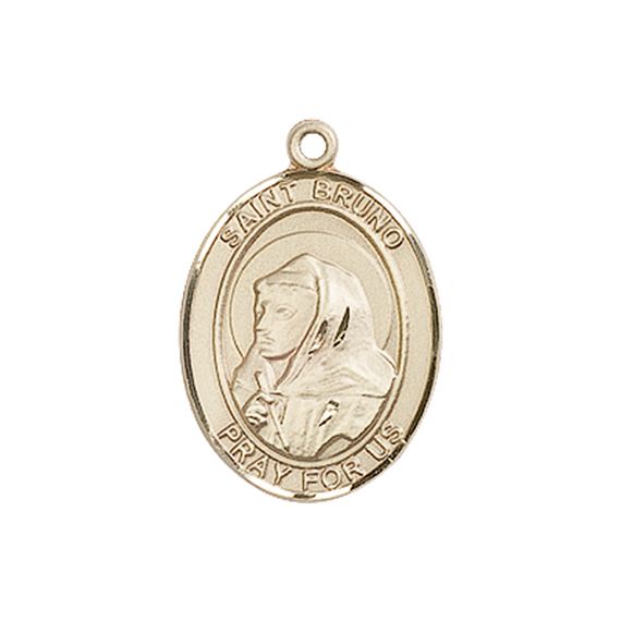 14KT GOLD ST BRUNO MEDAL - 3/4" x 1/2"