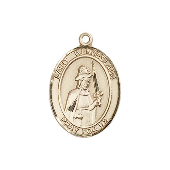 14KT GOLD ST WENCESLAUS MEDAL - 3/4" x 1/2"