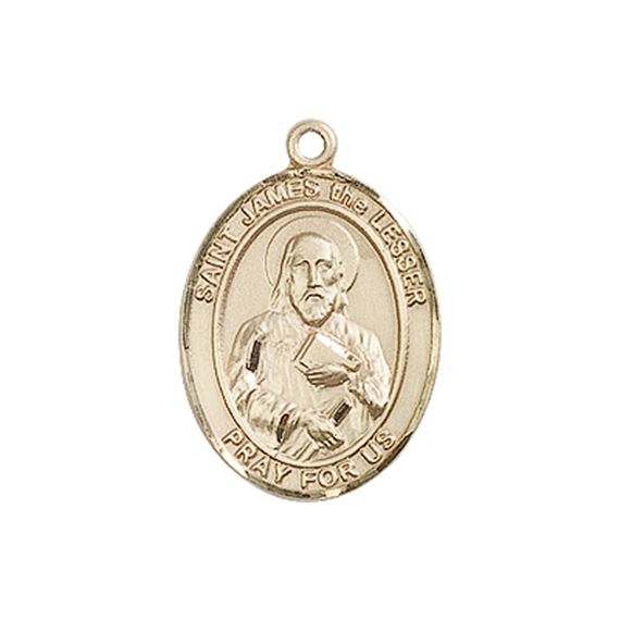 14KT GOLD ST JAMES THE LESSER MEDAL - 3/4" x 1/2"