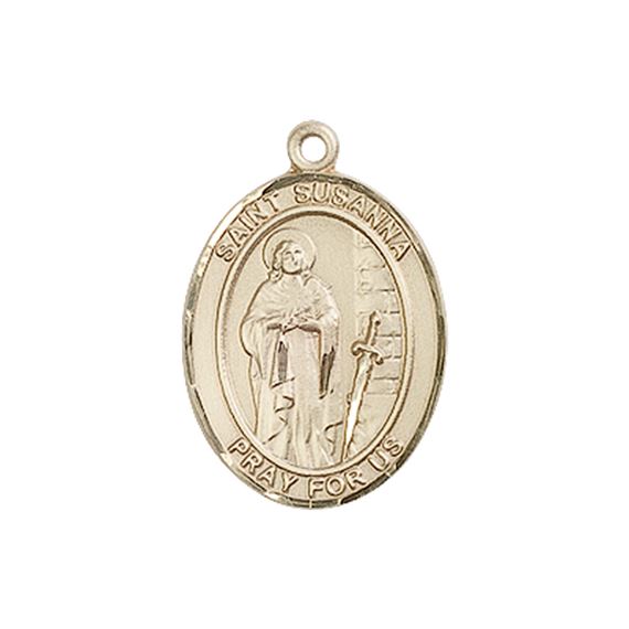 14KT GOLD ST SUSANNA MEDAL - 3/4" x 1/2"