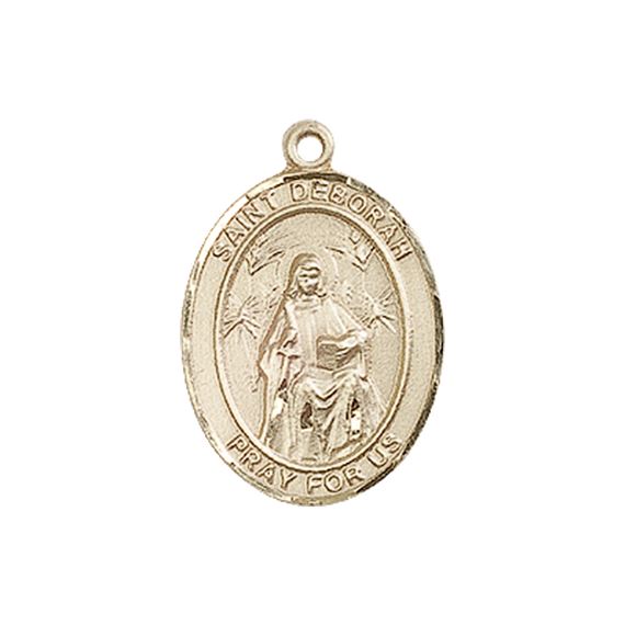 14KT GOLD ST DEBORAH MEDAL - 3/4" x 1/2"