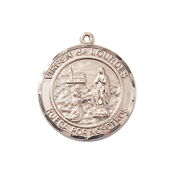 14KT GOLD VIRGEN DE LOURDES MEDAL