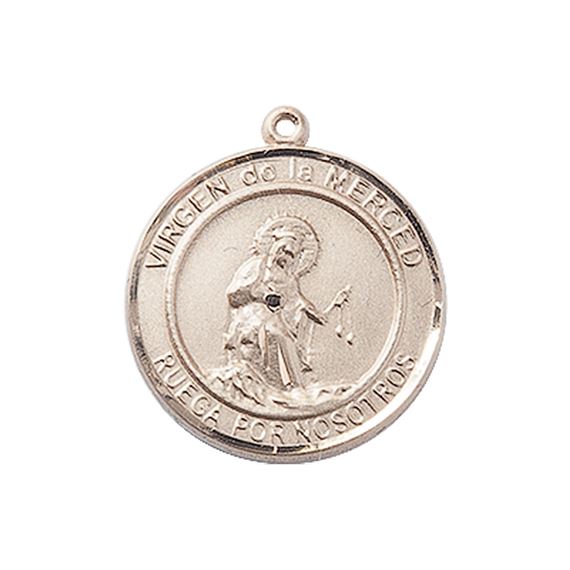 14KT GOLD VIRGEN DE LA MERCED MEDAL