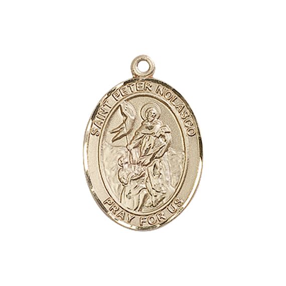 14KT GOLD ST PETER NOLASCO MEDAL - 3/4" x 1/2"