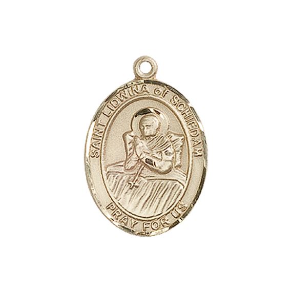 14KT GOLD ST LIDWINA OF SCHIEDAM MEDAL - 3/4" x 1/2"