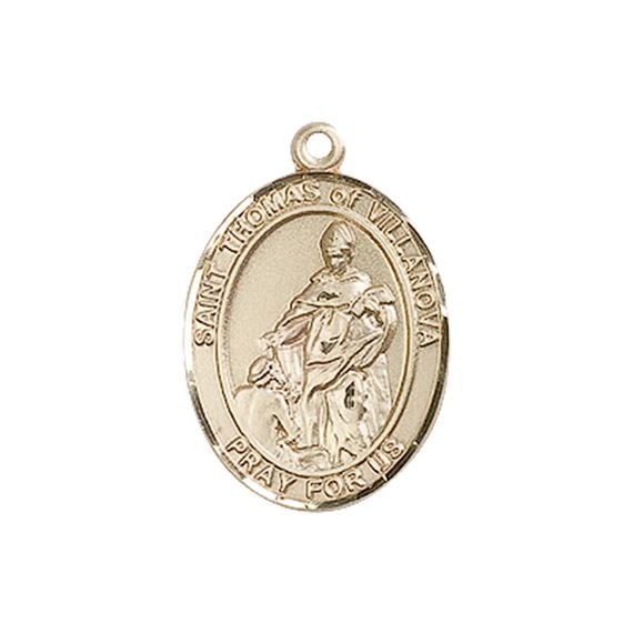 14KT GOLD ST THOMAS OF VILLANOVA MEDAL - 3/4" x 1/2"