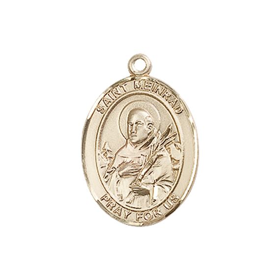 14KT GOLD ST MEINRAD OF EINSIDELN MEDAL - 3/4" x 1/2"