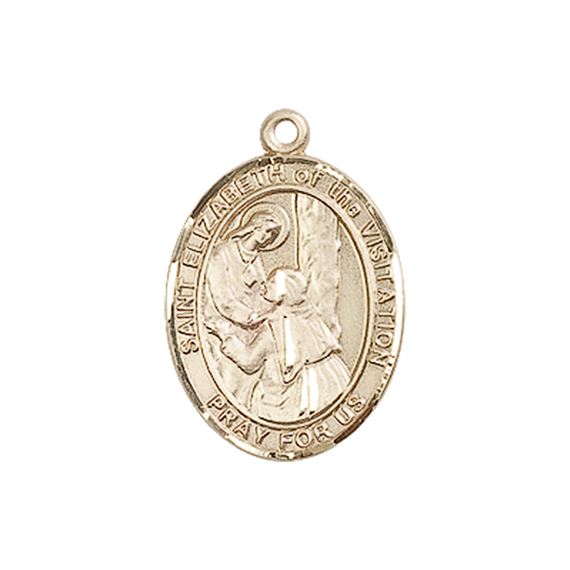 14KT GOLD ST ELIZABETH OF THE VISITATION MEDAL - 3/4" x 1/2"