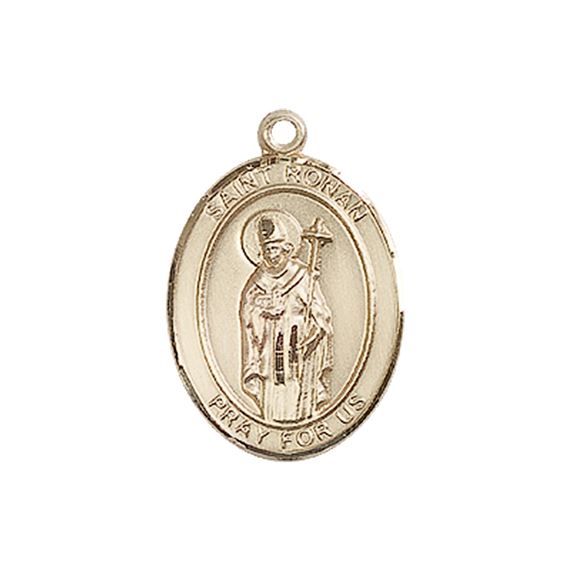 14KT GOLD ST RONAN MEDAL - 3/4" x 1/2"