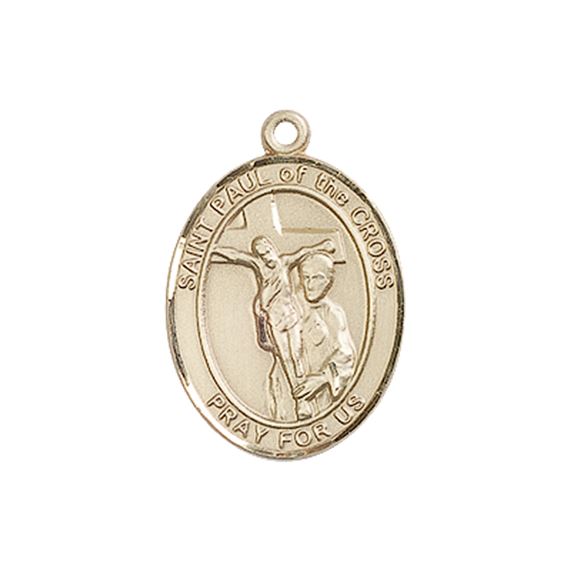 14KT GOLD ST PAUL OF THE CROSS MEDAL - 3/4" x 1/2"