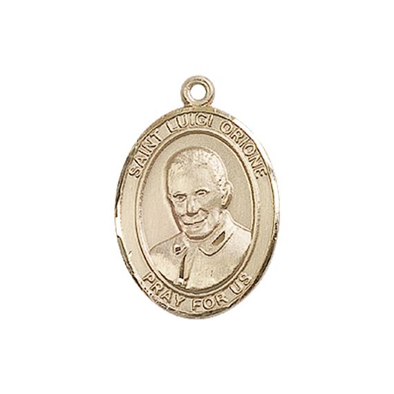 14KT GOLD ST LUIGI ORIONE MEDAL - 3/4" x 1/2"