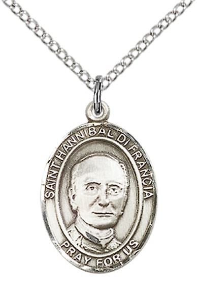 STERLING SILVER ST HANNIBAL PENDANT WITH CHAIN - 3/4" x 1/2"