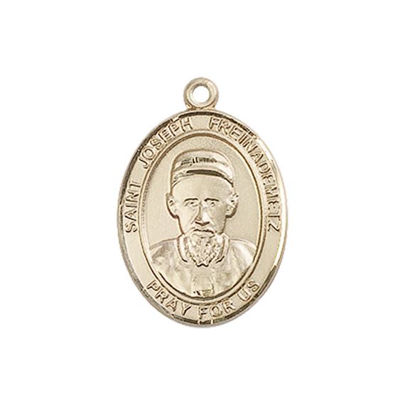 14KT GOLD ST JOSEPH FREINADEMETZ MEDAL - 3/4" x 1/2"