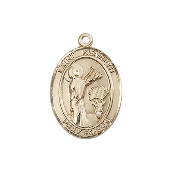 14KT GOLD ST KENNETH MEDAL - 3/4" x 1/2"