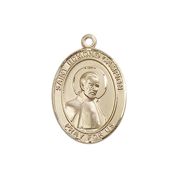 14KT GOLD ST EDMUND CAMPION MEDAL - 3/4" x 1/2"