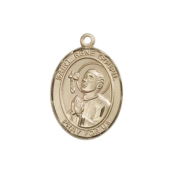 14KT GOLD ST RENE GOUPIL MEDAL - 3/4" x 1/2"