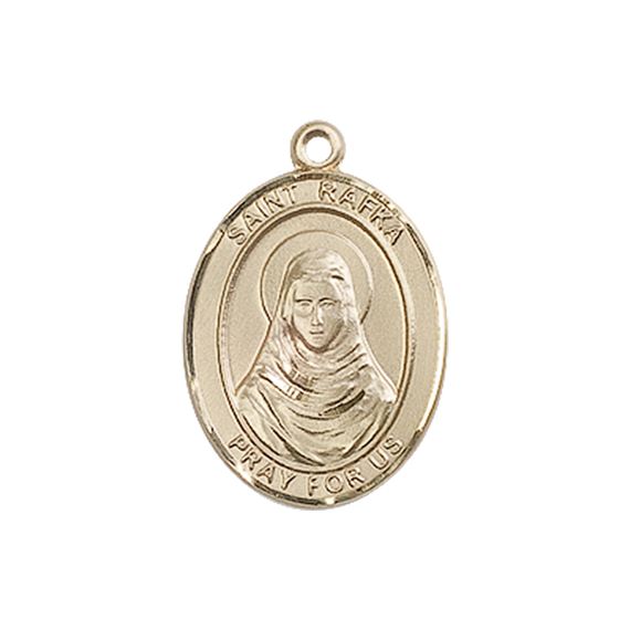 14KT GOLD ST RAFKA MEDAL - 3/4" x 1/2"