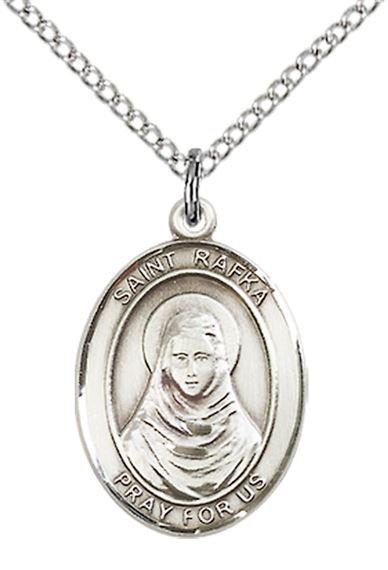STERLING SILVER ST RAFKA PENDANT WITH CHAIN - 3/4" x 1/2"
