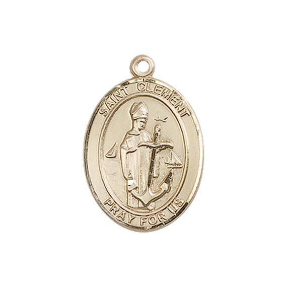 14KT GOLD ST CLEMENT MEDAL - 3/4" x 1/2"