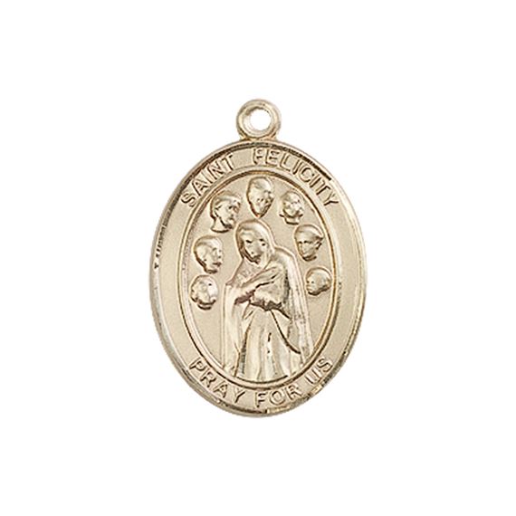 14KT GOLD ST FELICITY MEDAL - 3/4" x 1/2"