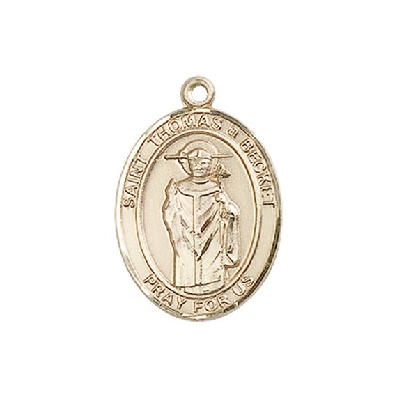 14KT GOLD ST THOMAS A BECKET MEDAL - 3/4" x 1/2"