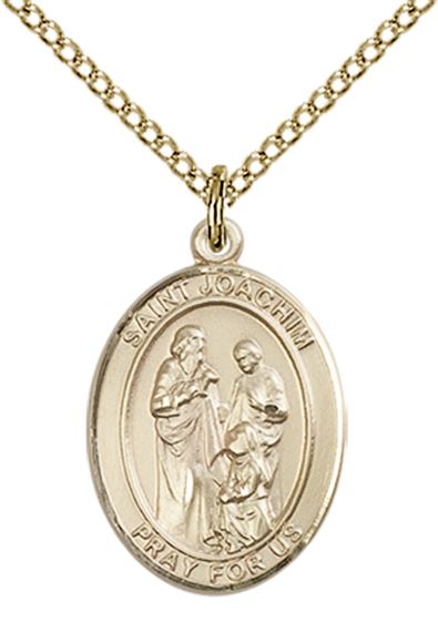 14KT GOLD FILLED ST JOACHIM PENDANT WITH CHAIN - 3/4&quot; x 1/2&quot;