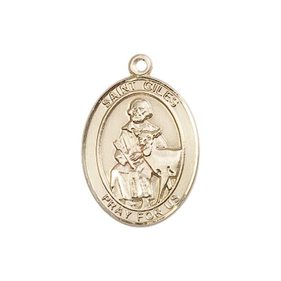 14KT GOLD ST GILES MEDAL - 3/4" x 1/2"