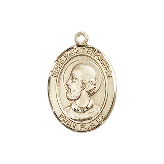 14KT GOLD POPE ST EUGENE I MEDAL - 3/4" x 1/2"
