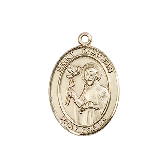 14KT GOLD ST DUNSTAN MEDAL - 3/4" x 1/2"