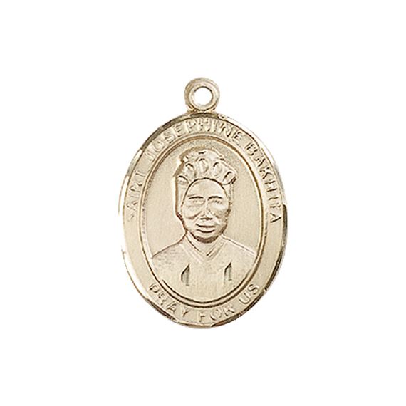 14KT GOLD ST JOSEPHINE BAKHITA MEDAL - 3/4" x 1/2"