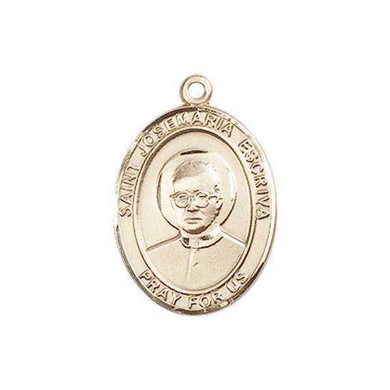 14KT GOLD ST JOSEMARIA ESCRIVA MEDAL - 3/4" x 1/2"