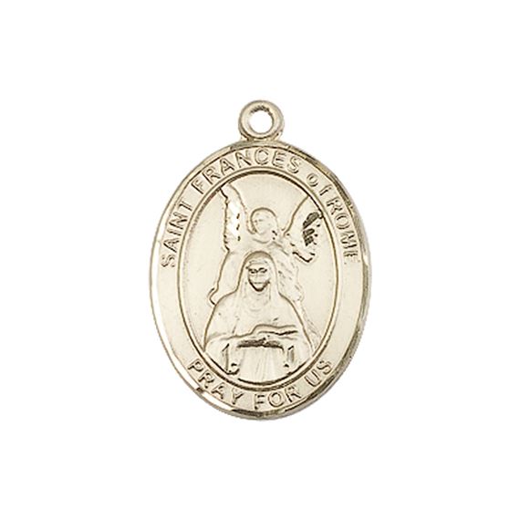 14KT GOLD ST FRANCES OF ROME MEDAL - 3/4" x 1/2"