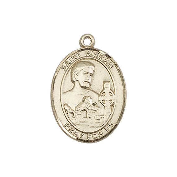 14KT GOLD ST KIERAN MEDAL - 3/4" x 1/2"