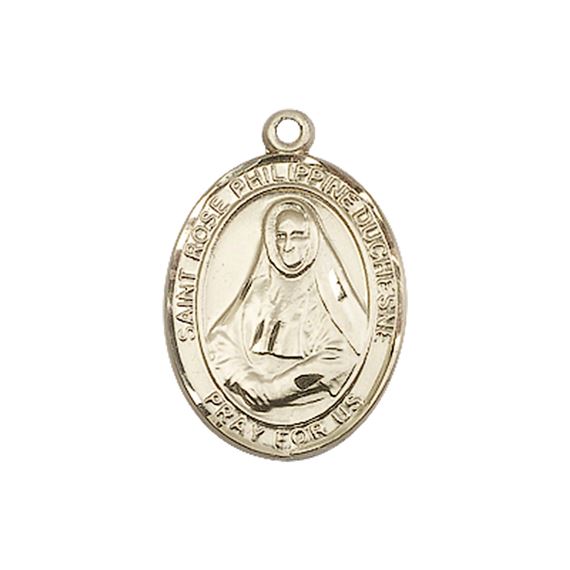 14KT GOLD ST ROSE PHILIPPINE MEDAL - 3/4" x 1/2"
