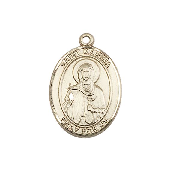 14KT GOLD ST MARINA MEDAL - 3/4" x 1/2"