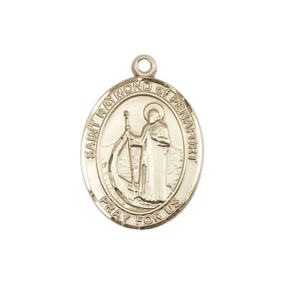 14KT GOLD ST RAYMOND OF PENAFORT MEDAL - 3/4" x 1/2"
