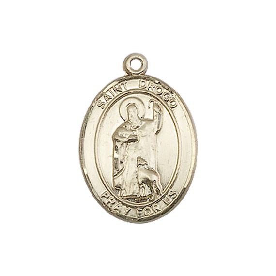 14KT GOLD ST DROGO MEDAL - 3/4" x 1/2"