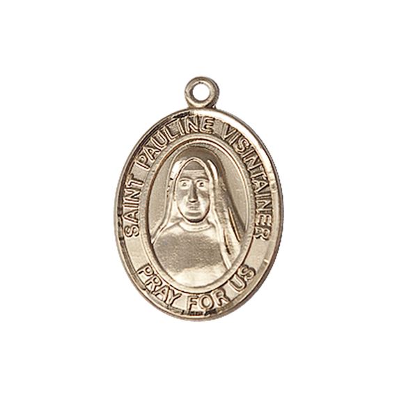 14KT GOLD ST PAULINE VISINTAINER MEDAL - 3/4" x 1/2"